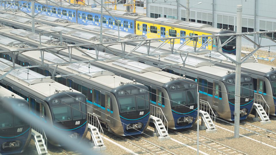 Rail corridor and train yard environment used as a lead image for railway security monitoring.